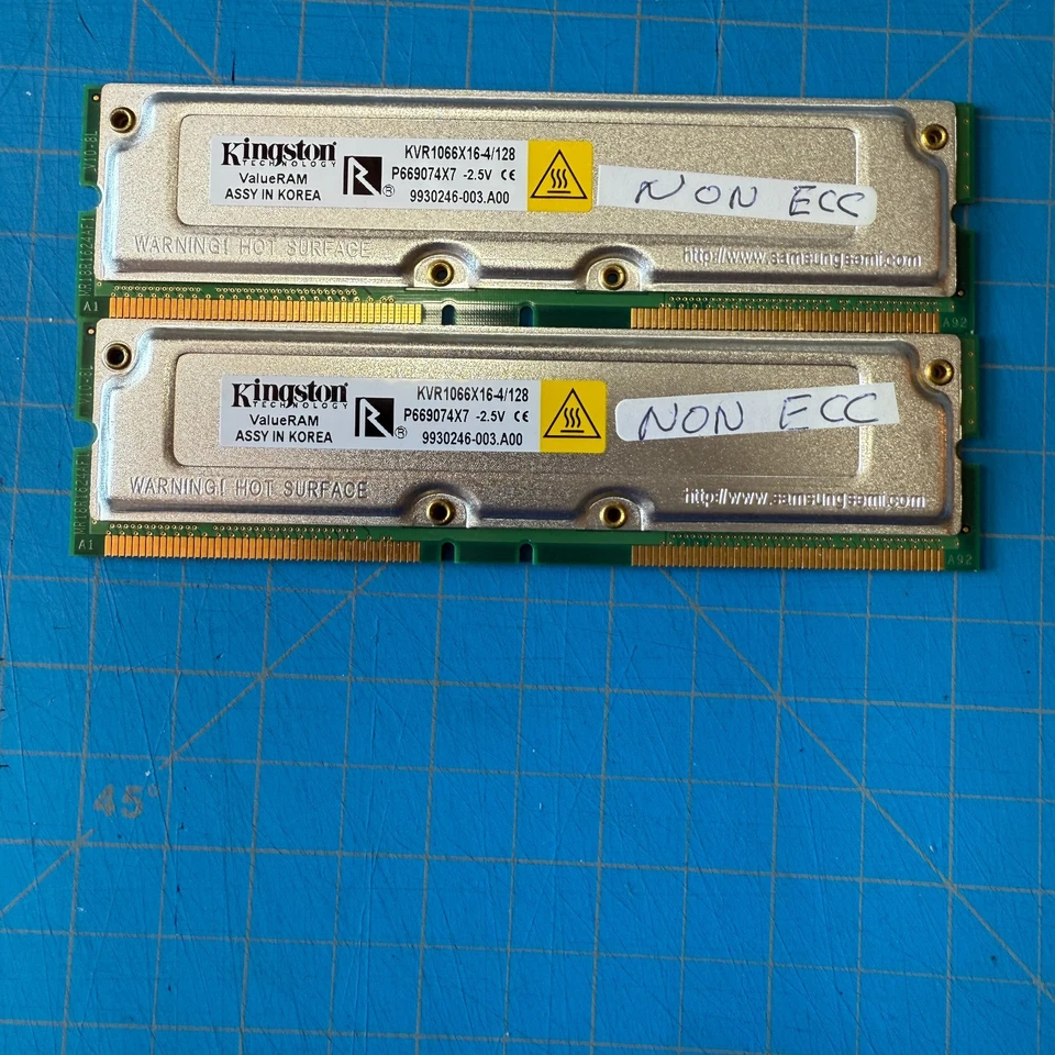 Kingston KVR1066X16-4/128 128MB 16bit, 1066MHz 64x16 RDRAM Non-ECC [P1-Smx-Ram1] - Image 4 of 4