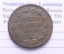 NL* STATO PONTIFICIO PAPA PIO IX 1/2 MEZZO BAIOCCO 1849 Roma