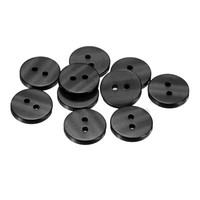 10Stk KnöPfe Kunstharz Zum NäHen,15Mm,Rund,Flach,2 LöCher,Kleidung,Schwarz