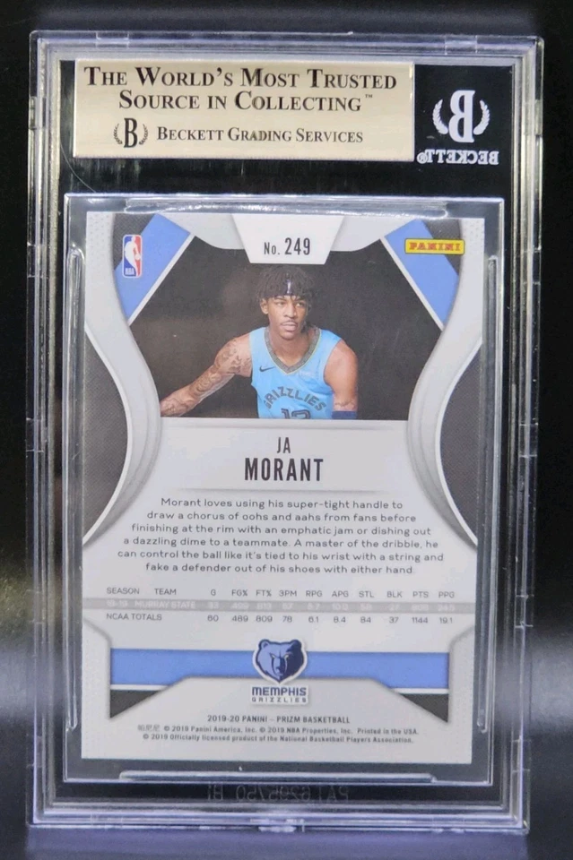 JA MORANT 19-20 PRIZM ROOKIE RC #249 GRIZZLIES BGS 9,5 Foto 2 de 2