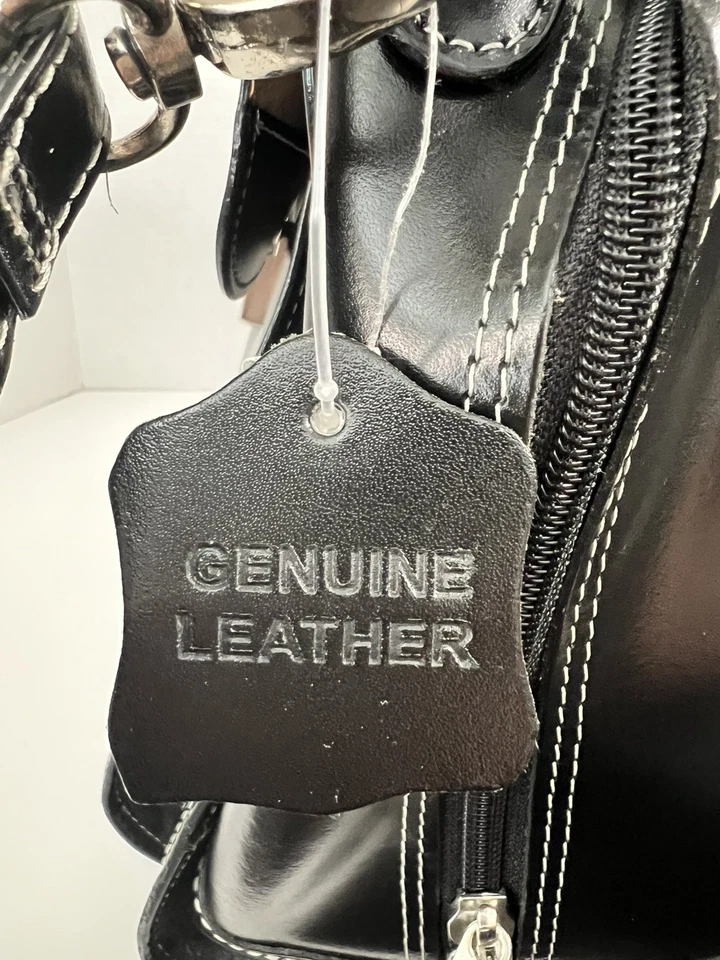 Bolso McKlein de cuero negro con correa para el hombro y asas Foto 4 de 4