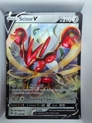 Scizor V Ultra Rare SWSH03: Darkness Ablaze 118/189 NM