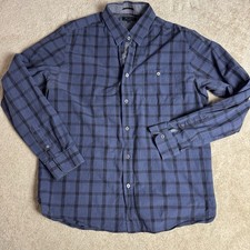 Ted Baker Mens Plaid Button Up Shirt 6 Blue