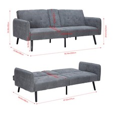 3Seater Padded Couch Convertible Sofa Bed W/Cup Holder Recliner Soft Accent Sofa