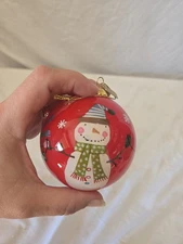 Pier 1 Imports Li Bien Ornament Snowman Ornament 2017 Hand Painted