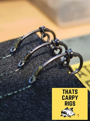 3 German Rigs CAMO FLECK Fluorocarbon / Anti Tangle Ready Tied Carp Fishing Rigs