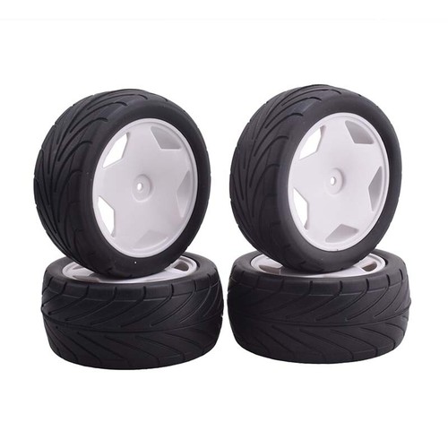 4Pcs 1/10 RC Rubber Off-Road Front&Rear Tire Tyre Wheel Buggy Car TT02B TD04 - Picture 11 of 23
