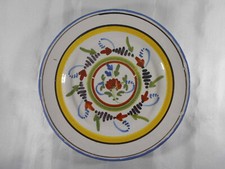 ( 803 )  ASSIETTE  " FLORAL " EN FAIENCE  AUVILLAR OU WALY XIX ème A IDENTIFIER
