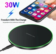 30W  Wireless Charger Fast Charging Pad Mat For iPhone 13 Pro Max 12 11 XS X 8