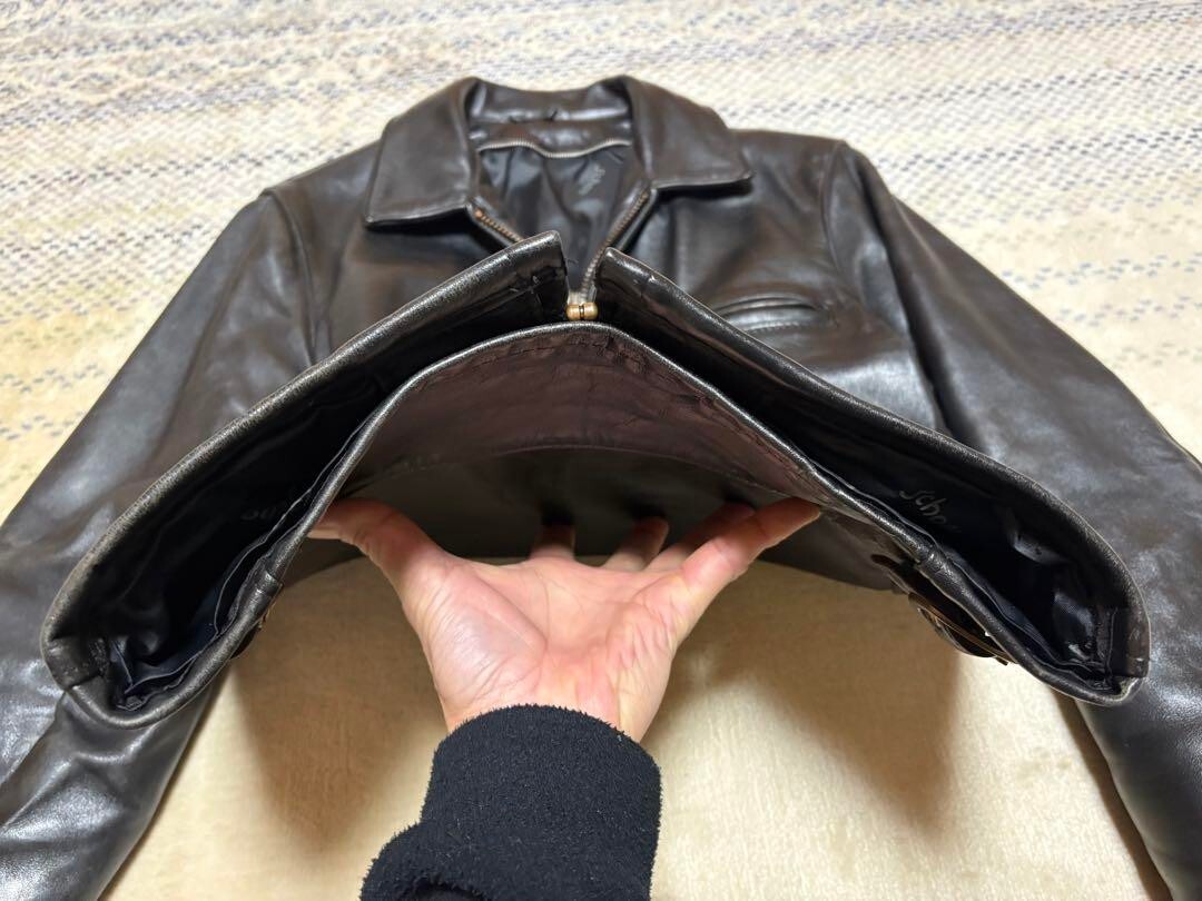 ジャケット・アウター 90s Schott AT101 riders leather jacket Schott AT101 Single Riders Tracker Jacket Blouson Men Size