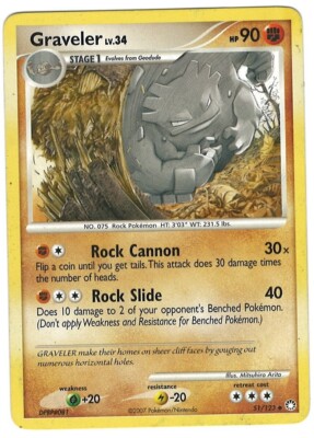 Graveler 51/123 Pokemon Card Mysterious Treasures Uncommon 90 HP
