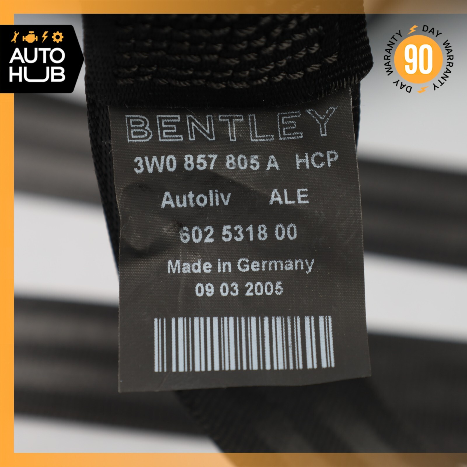 03-10 Bentley Continental GT Coupe Rear Left Driver Side Seat Belt OEM 31k