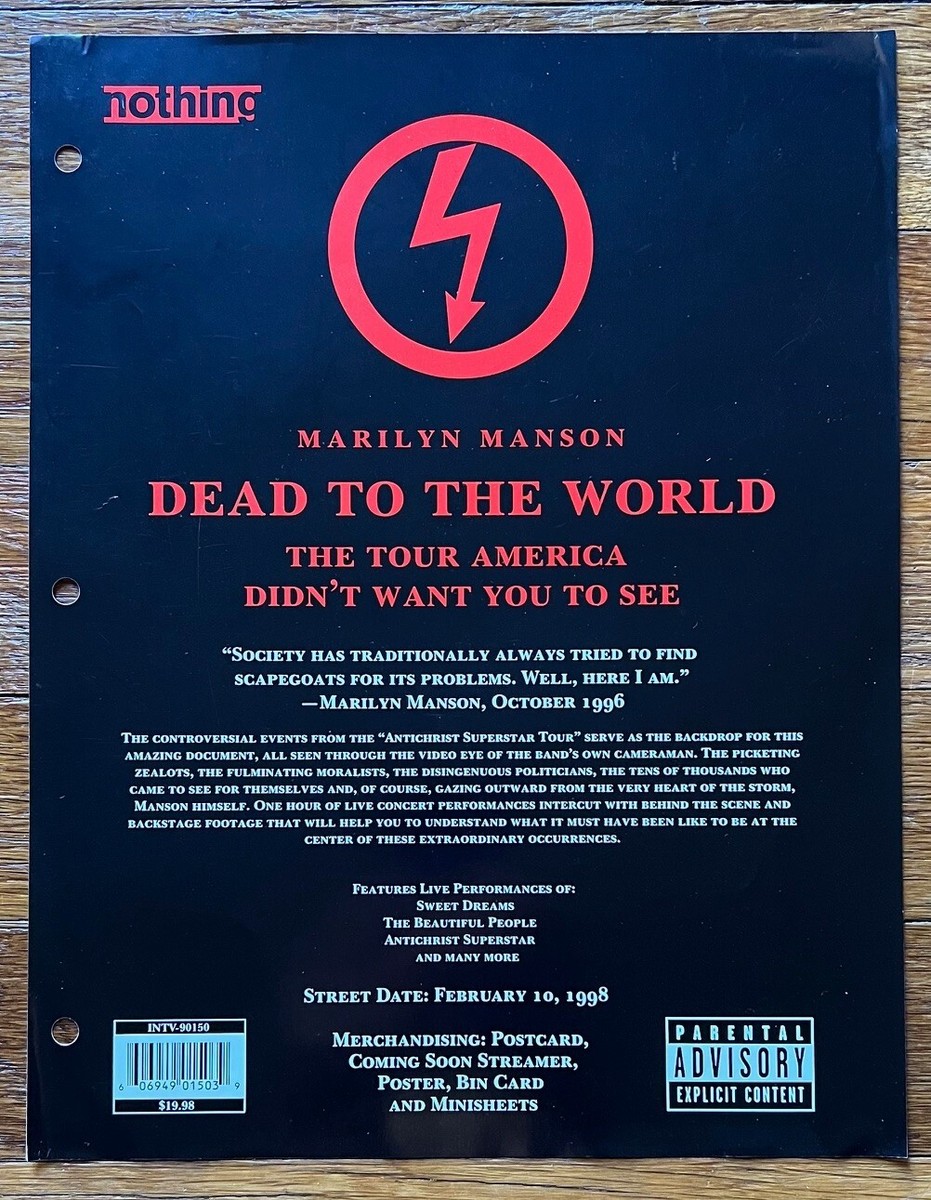 Marilyn Manson - Dead To The World RARE promo press