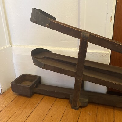Antique Marble Run Toy Large Primitive Americana Game Marbles Shooter