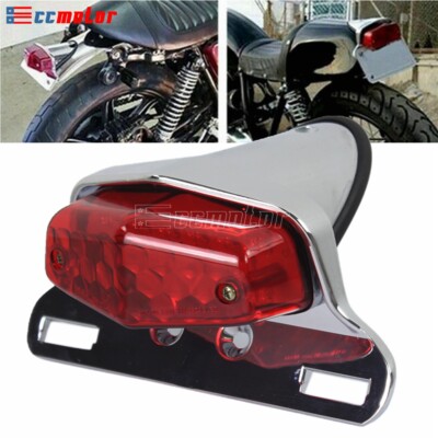 Lucas Style Rear Fender Taillight LED Brake Light For Harley Chopper Cafe Racer