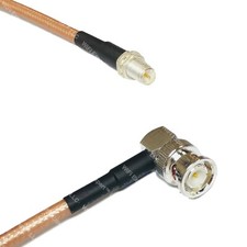 RG400 RP-SMA FEMALE to BNC MALE ANGLE RF Cable FAST-SHIP LOT