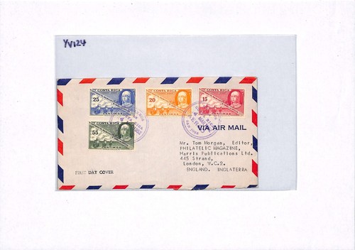 COSTA RICA Air Mail FDC Isabel la Católica San Jose GB London 1952 YV124 - Picture 13 of 14