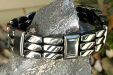 Men's Women's Therapy 100 Magnetic Hematite Bracelet Anklet BLACK 3 row