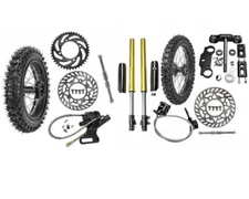 Front Forks Triple Tire 80/100-12 60/100-14 Wheel Disc Brake Combo set
