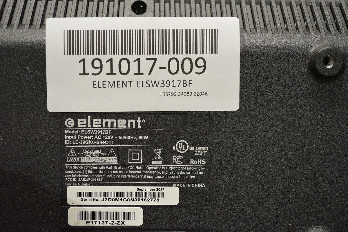 ELEMENT ELSW3917BF LED BACKLIGHTS TESTED WORKING JL.D38561330