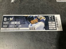 BREWERS 2015 TICKET STUB 8/6/15 VS PADRES~Alex Dickerson DEBUT