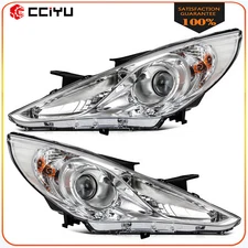 Headlights Assembly For 2011-2014 Hyundai Sonata Chrome Housing w/Projector Pair