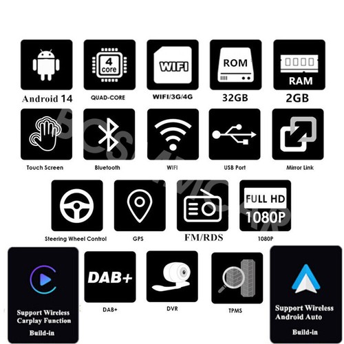 Car Stereo Radio GPS Navi WIFI Head Unit Android 14 Fit For Ford Edge 2007-2010 - Picture 23 of 24