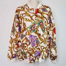 Vintage Silk Floral Design Jacket Size Extra Large