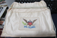 Rare Embroidered Bag "Hail Columbia"