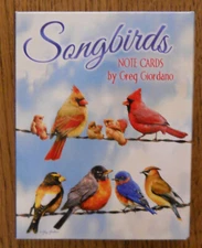 12 Leanin Tree Note Cards Beautiful Birds SONGBIRDS, Greg Giordano Full Color US