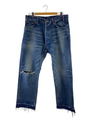 Authentic CELINE Straight Pants size 33 Denim Blue Wesley Destroyd  