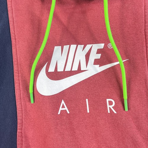 VTG Nike AIR Hoodie Sweatshirt XL Black Get Over Your Fear Colorblock Sweater - Picture 6 of 17