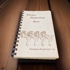 VTG 1983 Kitchen Happenings Encore Recipe Cookbook Huntington Woods Stud...