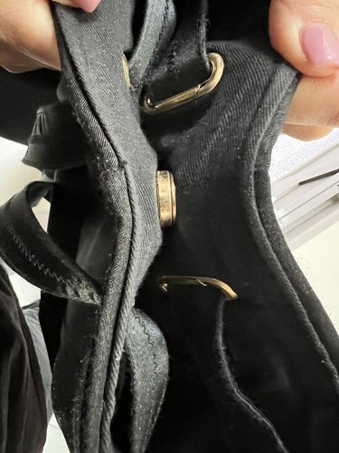 ANN KLEIN II Black Satin Backpack Purse - Picture 12 of 12