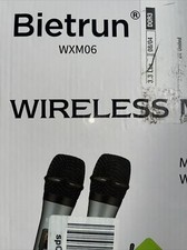 Bietrun WXM06 Black UHF Dual Channel Wireless Handheld Dynamic Microphone Sys202
