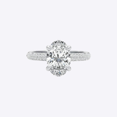 2,60 ct Ovalschliff Lab-gezüchteter Diamantring 14 K Weißgold Hochzeit IGI E ...