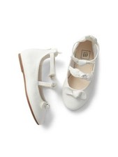 GAP GIRL'S WHITE BOW BALLET FLATS ORG. 34.95 SIZE 7 BNWT