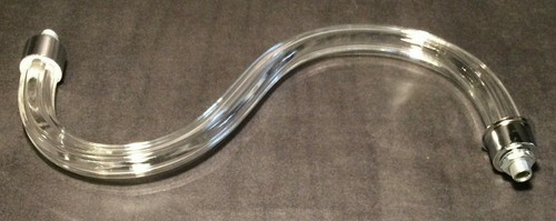 New 8" Fluted Glass Chandelier Arm, Hollow For Wiring, 1/8 IP Threads #FA910 - Picture 2 of 5