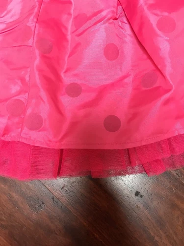 Girl’s Skirt Polka Dots Lace Trim Party Size 4 Kids