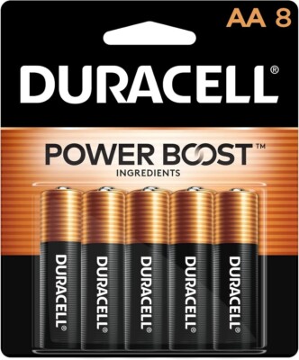 Duracell Coppertop AA Batteries with Power Boost Ingredients, 8 Count Pack Doubl