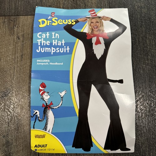 SPIRIT ADULT Dr. Suess Large Costume Suit One-Piece Cat-in-the-Hat No Headband
