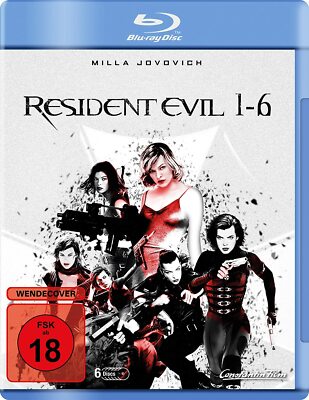 6 Blu-ray-Box * RESIDENT EVIL 1+2+3+4+5+6 - Milla Jovovich # NEU OVP +