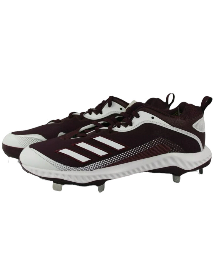 Бейсбольные бутсы Adidas Icon 6 Bounce из темно-бордовогобелого металла FV9351 мужские 14 - NWT 10790₽