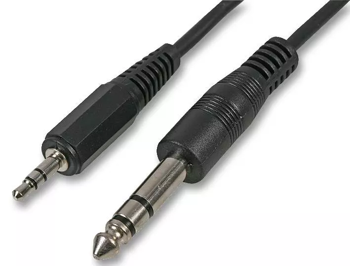 Oem Cable De Audio Estereo Jack 6.35 Macho A Jack 3.5 Macho 0.25 M Negro