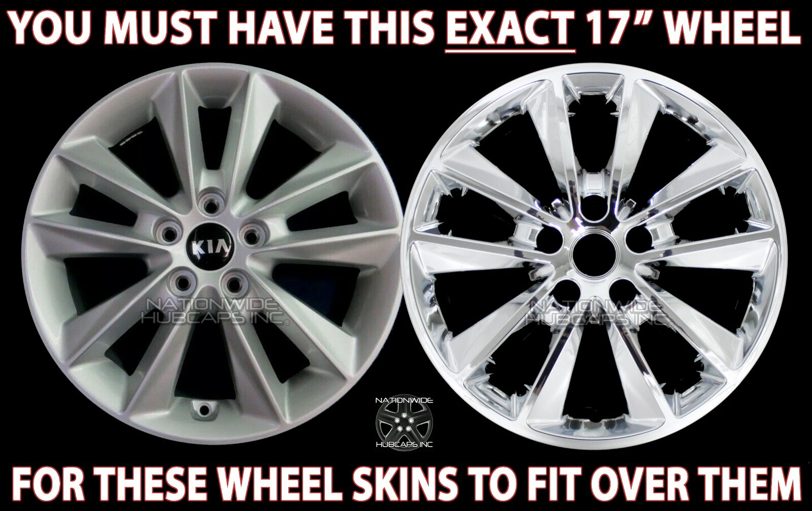 4 for Kia Sorento L LX 201920 Chrome 17" Wheel Skins Hub Caps Alloy