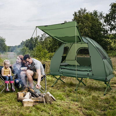 1-Person Portable Pop-Up Tent Waterproof Camping Cot with Sleeping Bag