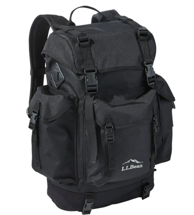 LL Bean Continental Rucksack Large Backpack Black Nylon H2O Laptop