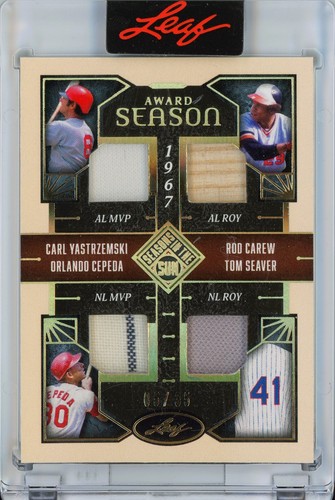 2025 Leaf Yastrzemski / Cepeda / Carew / Seaver /35 Relic Game-Used Holo Bronze