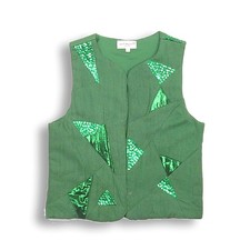 April Shower Kids Green Sequin Vest 10