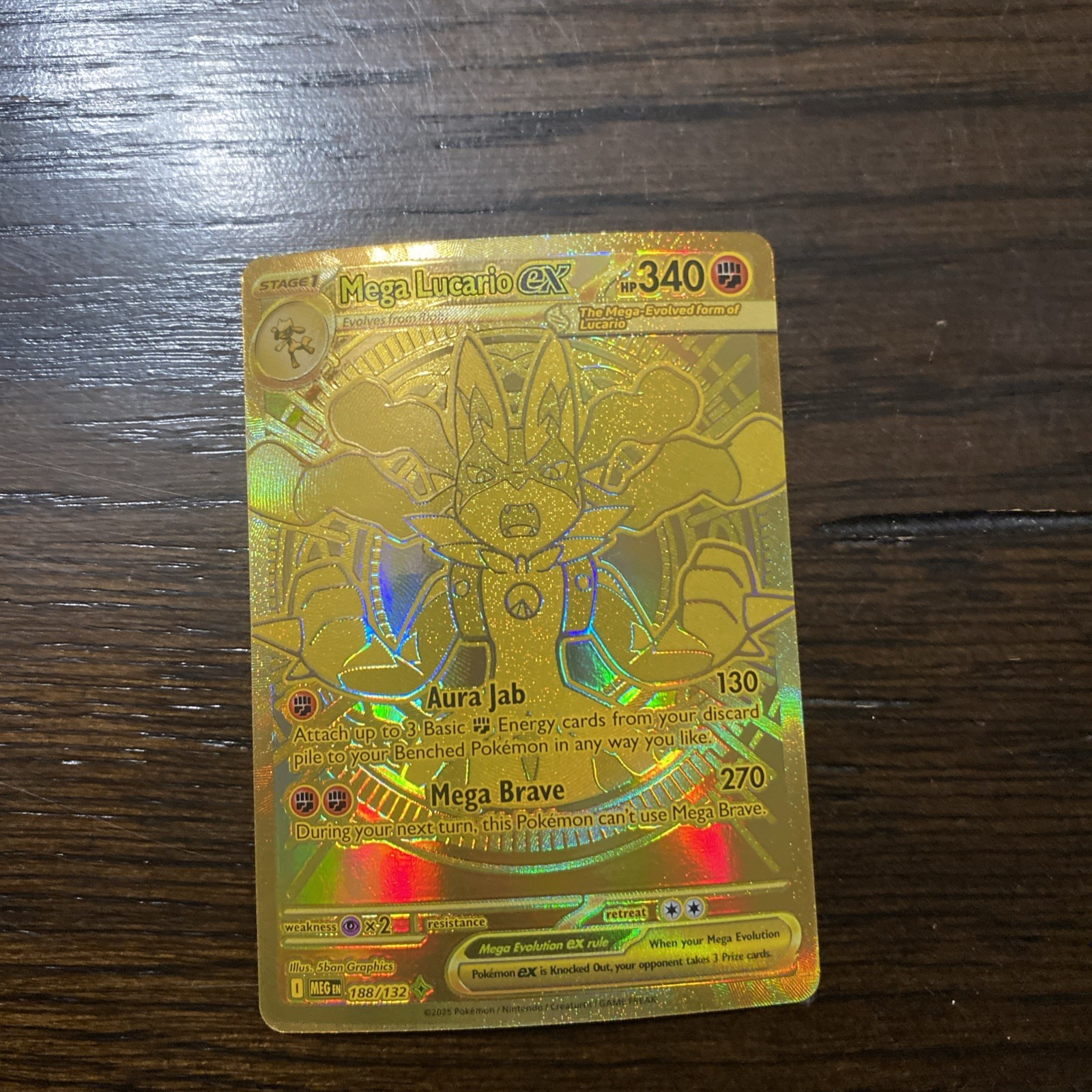 Pokemon TCG Mega Evolution Mega Lucario ex #188/132 Mega Hyper Rare - MINT!